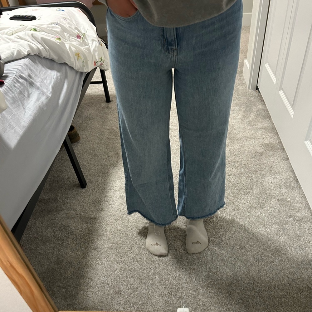 H&M Blue Flare Wide Leg Jeans